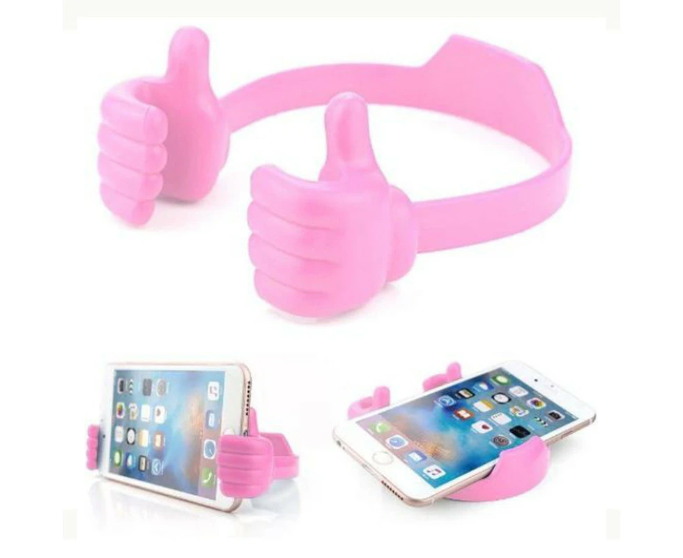 3PCS Thumbs Up Mobile Phone Stand Desktop Smartphone Stand$ Creative Stand Thumbs Mobile Stand Universal Adjustable Flexibility-Pink