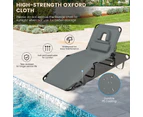 Costway Outdoor Beach Lounge Chair Folding Lounger Recliner Day Bed w/Adjustable Backrest Patio Poolside, Grey