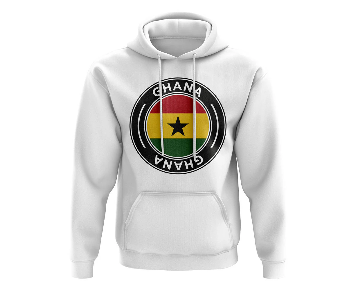 Ghana Football Badge Hoodie (White)