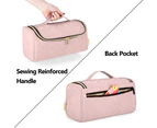 Portable Storage Bag with Hanging Hook for Hair Curler Accessories-Pink