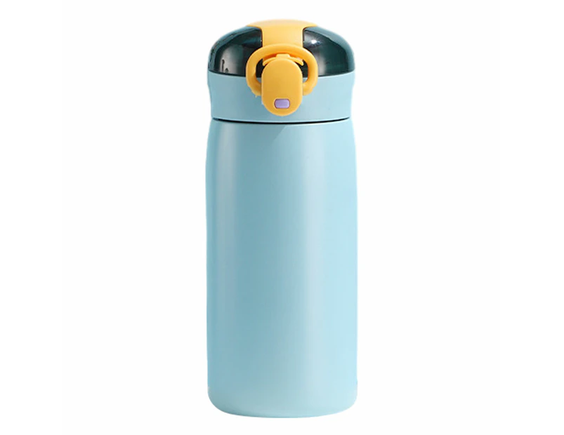 1pcs360ml stainless steel insulated water cup small fresh simple wind pop-up lid straw cup portable insulation cup - Blue