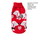 ishuif Dog Sweater Soft Comfortable Cartoon Print Pet Cat Dog Knitwear Winter Clothes for Outdoor-Black White 16