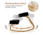 Ergonomic Kneeling Chair Upright Rocking Kneel Stool Wooden Furniture for Home and Office-Posture Correction Back Neck Pain Relief
