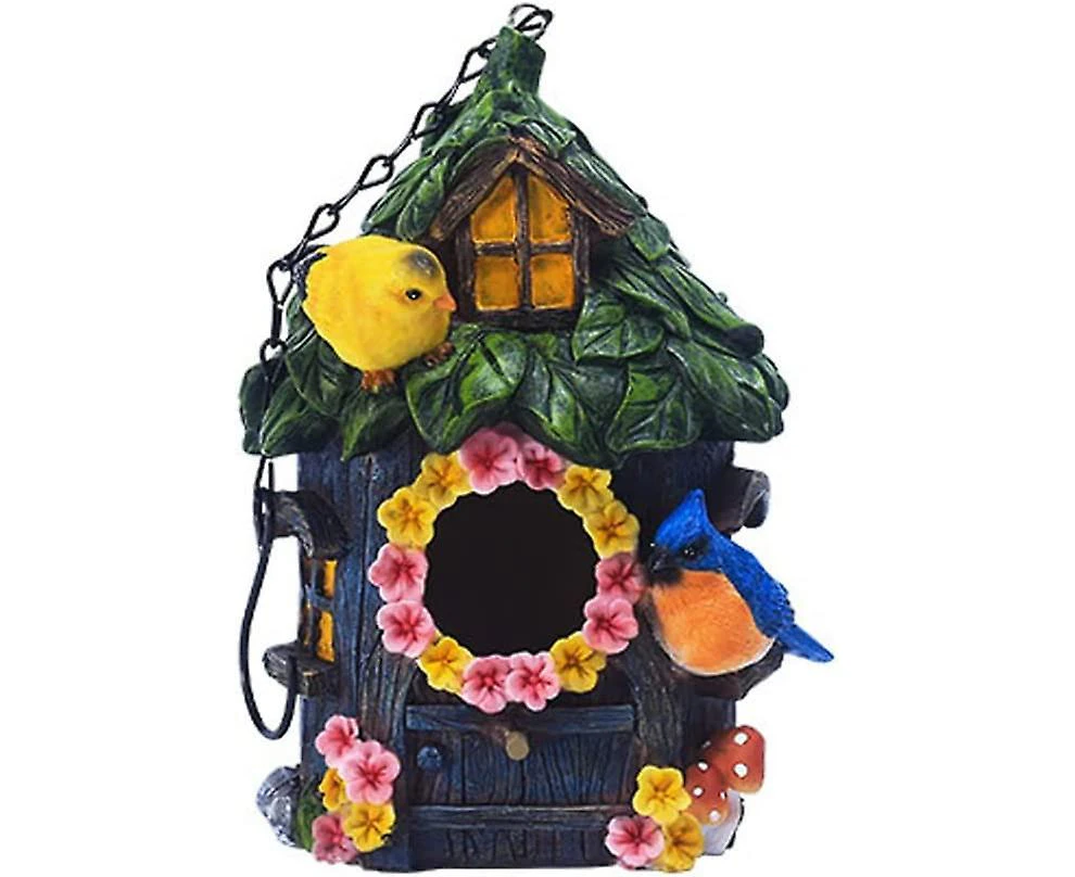 Bird Nesting Box House Hanging Nest Box Home,garden Bird House Resin Hanging Bird Nest Decorative Birdhouse Crafts Ornaments,bird Nesting Box For Gard