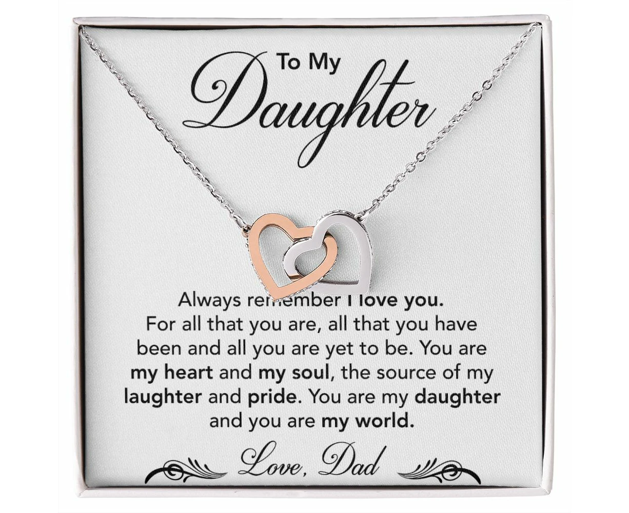 luxoz Necklace For Daughter-Two Hearts Necklace-From Dad