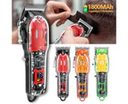 Professional Transparent Electric Trimmer Men Beard Trimming Clippers USB Rechargeable Machine Hair Cutting Clippers Shaving - Orange