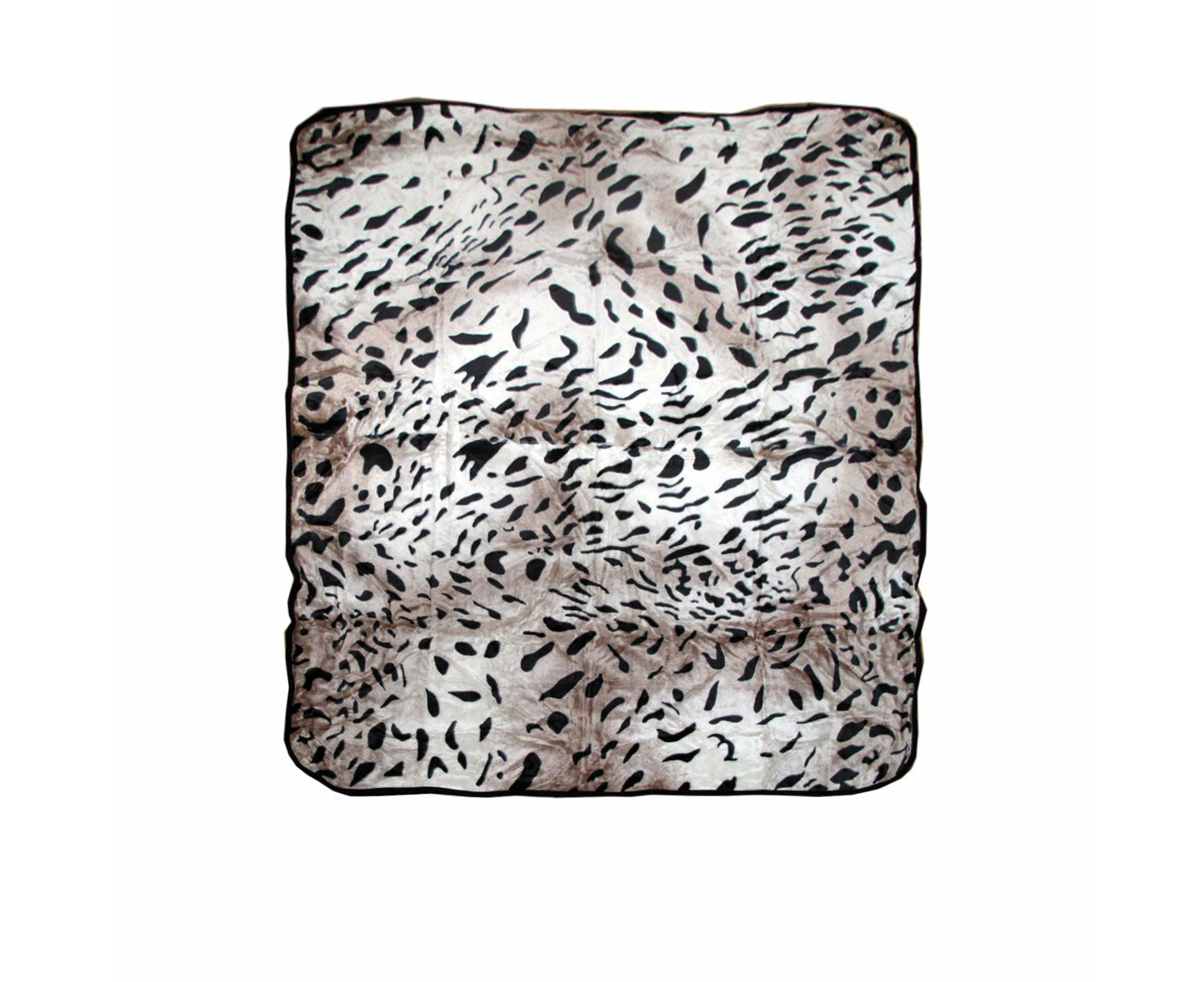 Animal Skin Pattern Faux Mink Blanket Throw 450gsm Jaguar 200 x 240cm