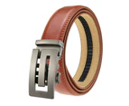 Mens Ratchet Belt, Leather Adjustable Slide Belt For Men Dress Casual Pant-red brown