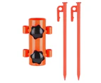 Camping Tent Rod Holder Adjustable Tent Awning Rod Holder Canopy Rod Fixed Tube Stand with Tent Pegs Easy to Install-Color-orange
