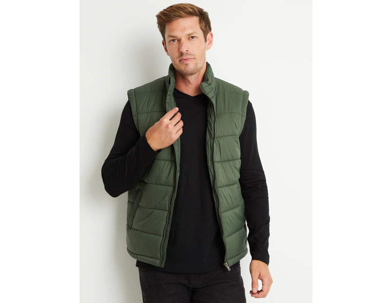 RIVERS - Mens Jacket -  Classic Puffer Vest - Green