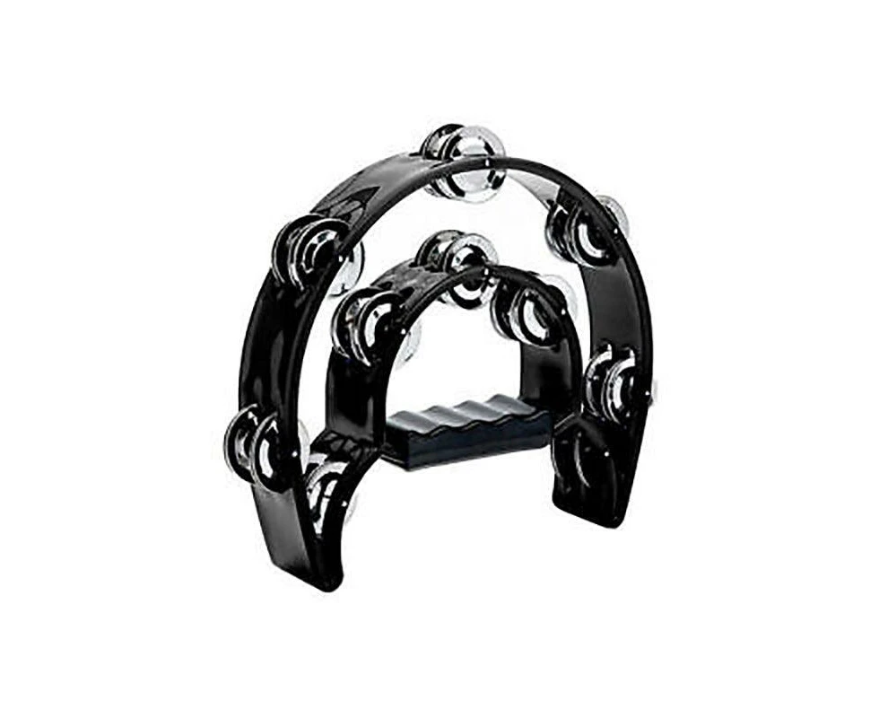 Double Half Moon Tambourine Musical Percussion Instrument Bell Beat Drum Abs Au - Black