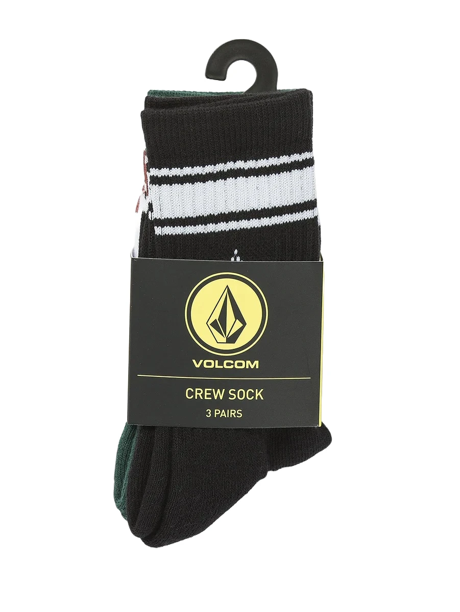 Volcom Big Boys Full Stone 3 Pack Sock - Multi