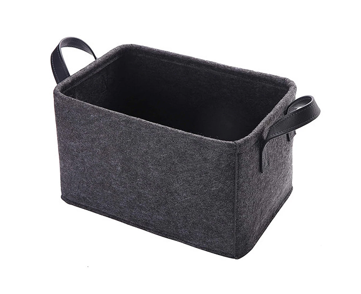 Pet toy storage bucket, wardrobe, sundries sorting basket, felt storage basket dark grey l