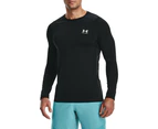 Under Armour Men's HeatGear Fitted Long Sleeve Top - Black