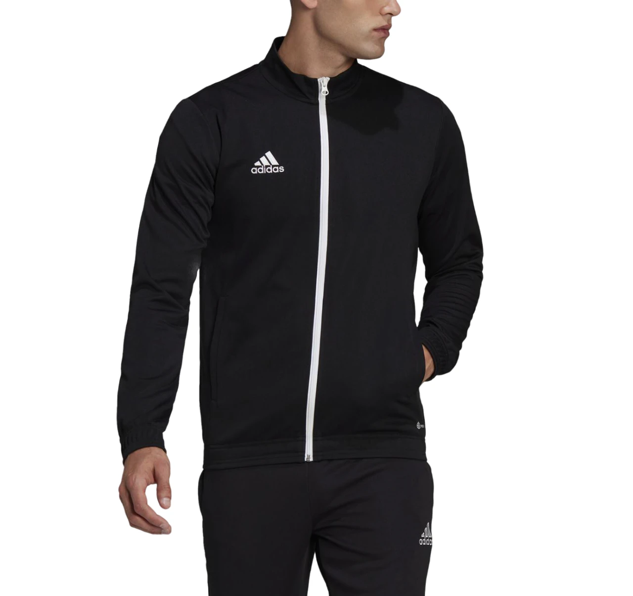 Adidas Mens Entrada 22 Track Top Black/White Football Jacket Polyester