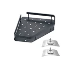 1 Set Triangle Storage Rack Wall Mounted Punch-free Shower Room Shampoo Shower Gel Corner Shelf - Black