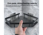 1 Set Triangle Storage Rack Wall Mounted Punch-free Shower Room Shampoo Shower Gel Corner Shelf - Black