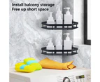 1 Set Triangle Storage Rack Wall Mounted Punch-free Shower Room Shampoo Shower Gel Corner Shelf - Black