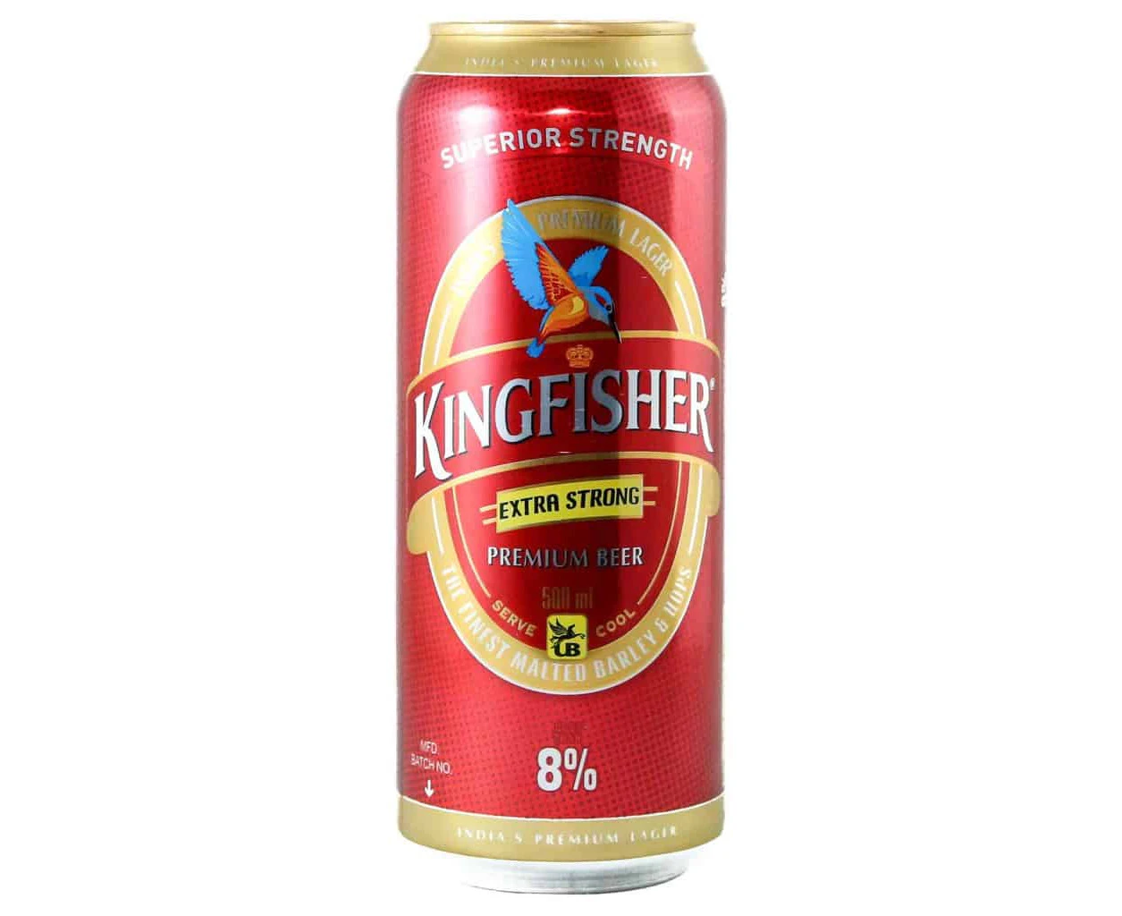 Kingfisher Premium Strong 8% Indian Beer 500ml