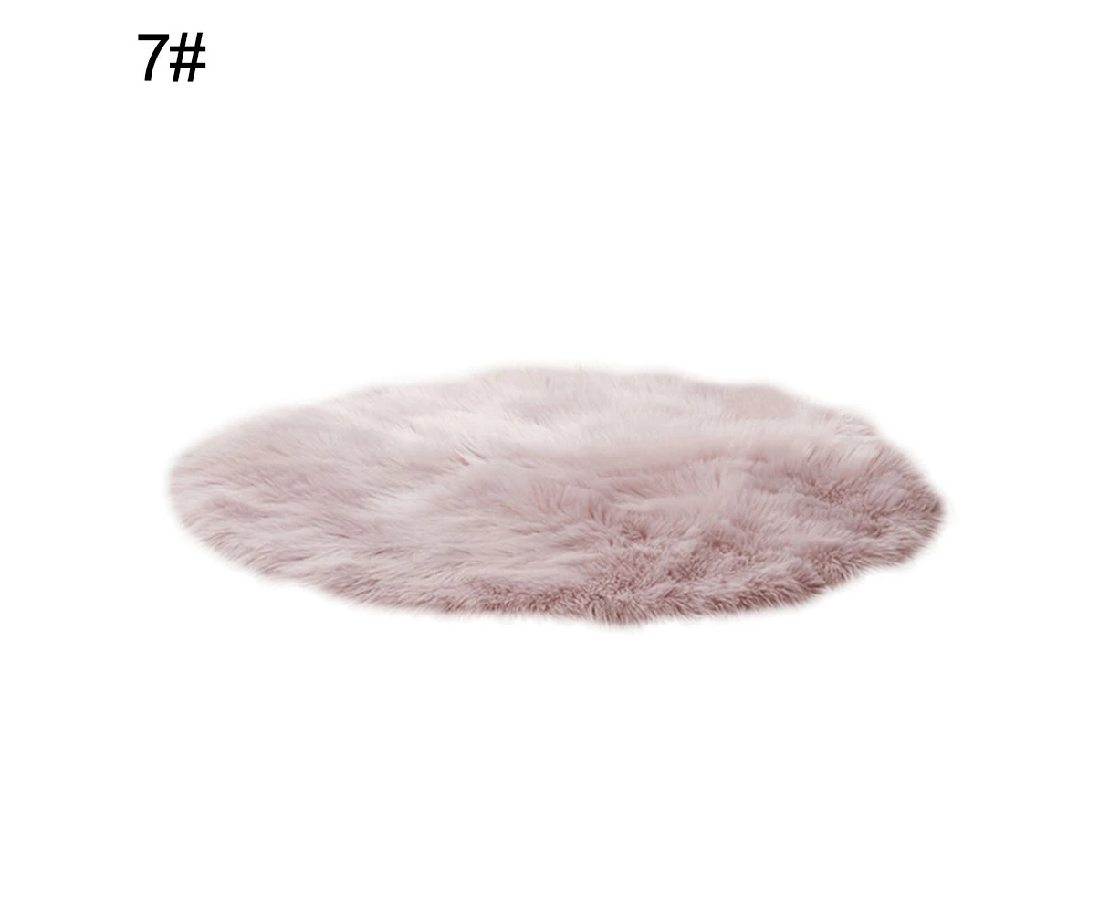 siyi Home Bedroom Floor Round Soft Fluffy Seating Chair Sofa Rug Carpet Cover Cushion-Light Pink 35cm