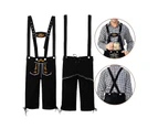 Oktoberfest Mens Lederhosen Costume Bavarian German Beer Embroidered Outfit