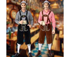 Oktoberfest Mens Lederhosen Costume Bavarian German Beer Embroidered Outfit