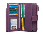 Women Leather Wallets RFID Blocking Clutch Card Holder Ladies Purse with Zipper Pocket