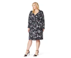 Plus Size - Rebel Wilson Printed Faux Wrap Dress - Confetti Blur