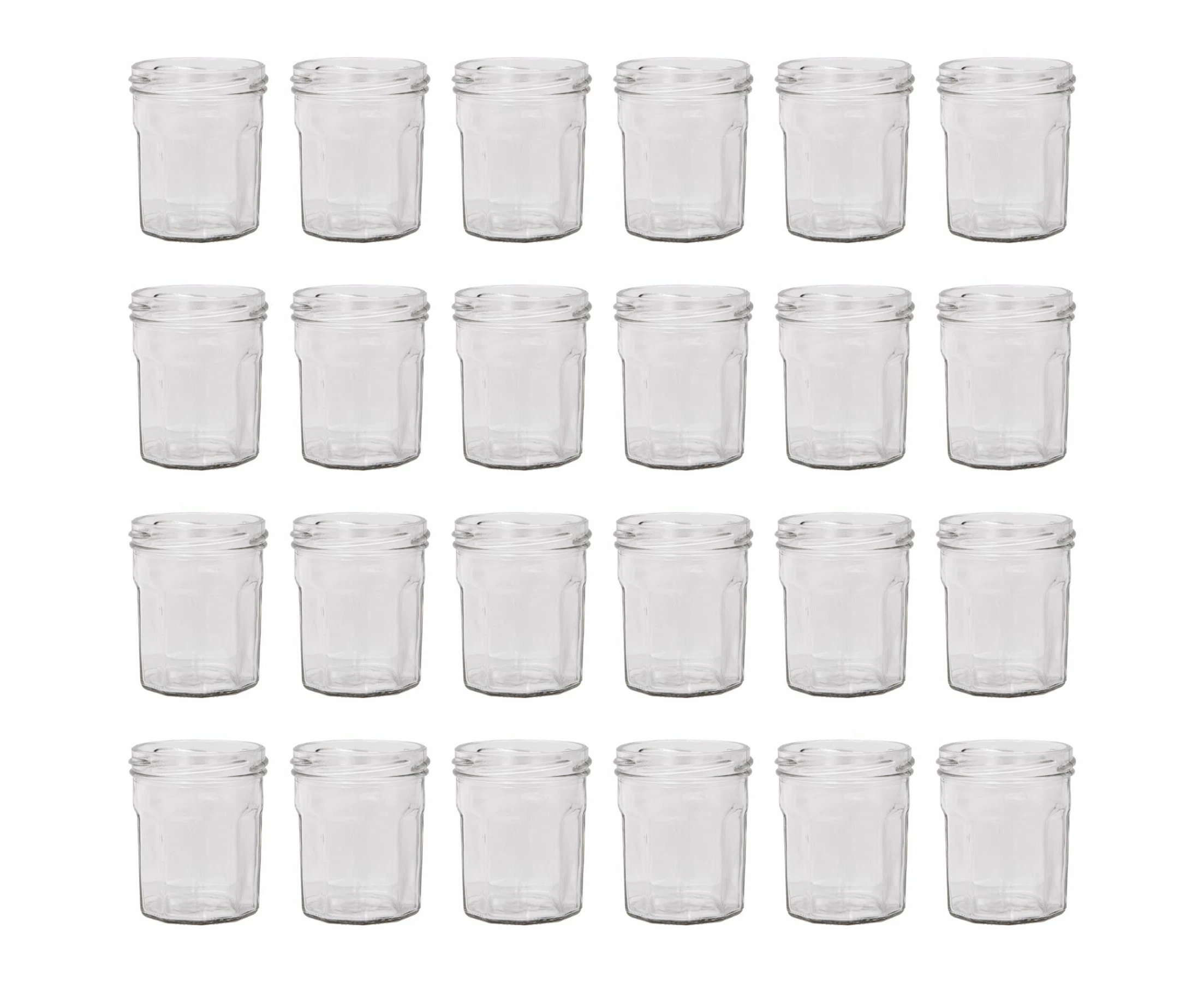 Argon Tableware Glass Jam Jars - 185ml - Pack of 24