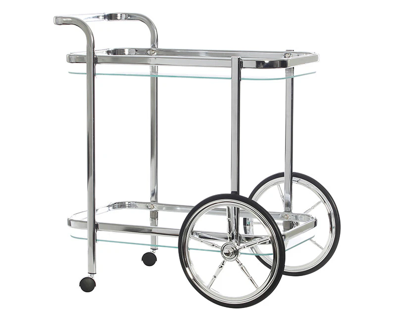 Smith Chrome Glass Bar Cart Clear Rectangle