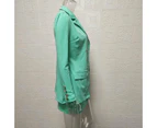 Suit Suit Women's Short Skirt Suit Two-piece Dress Dress Long Sleeve Temperament Plaid Printed Popular Vacation Casual -light green