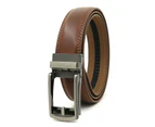 Men's Genuine Leather Ratchet Belt,  for Dress Pant Shirt Casual Golf-Bright Brown