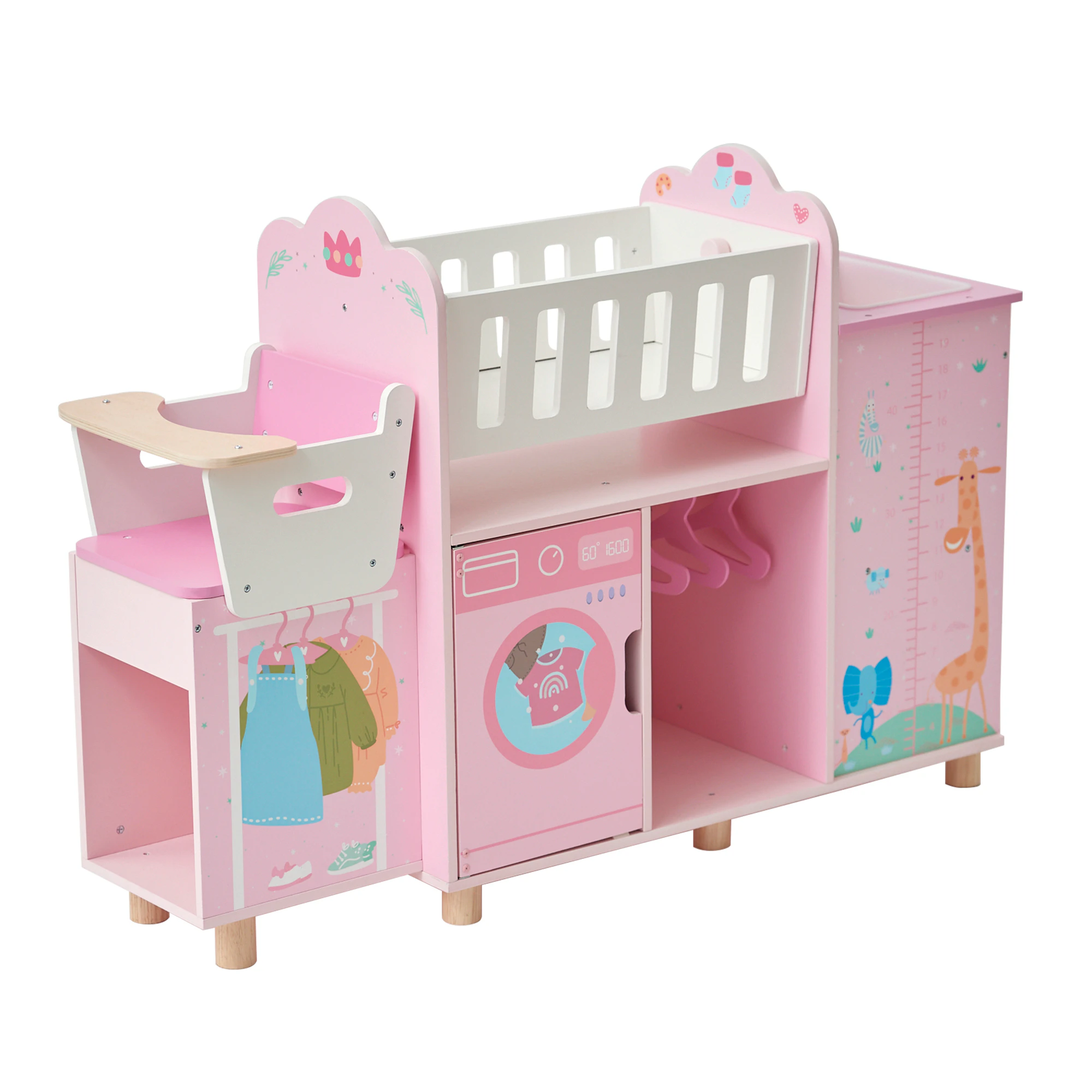 Olivia's Little World Amanda 6-in-1 Baby Doll Changing Station, Pink/Multi