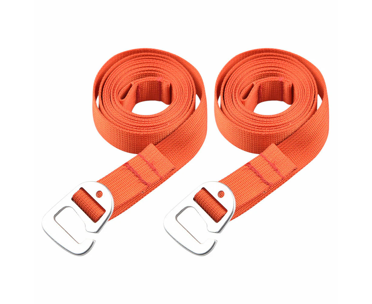 2pcs Quick Release Tie Down Straps Tie Down Belt Luggage Lashing Straps (Orange)