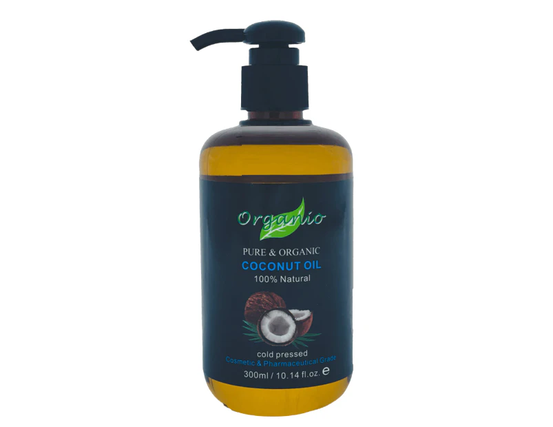 ORGANIC FRACTIONATED COCONUT OIL - Unscented (Odourless), 100% PURE, NATURAL - 300ml, With Pump