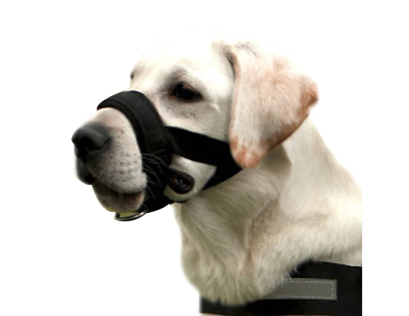 Soft Padded Dog Muzzle Adjustable Comfort Bitting Chewing Pet Muzzles for Small Medium Large Dogs Puppy, Black m