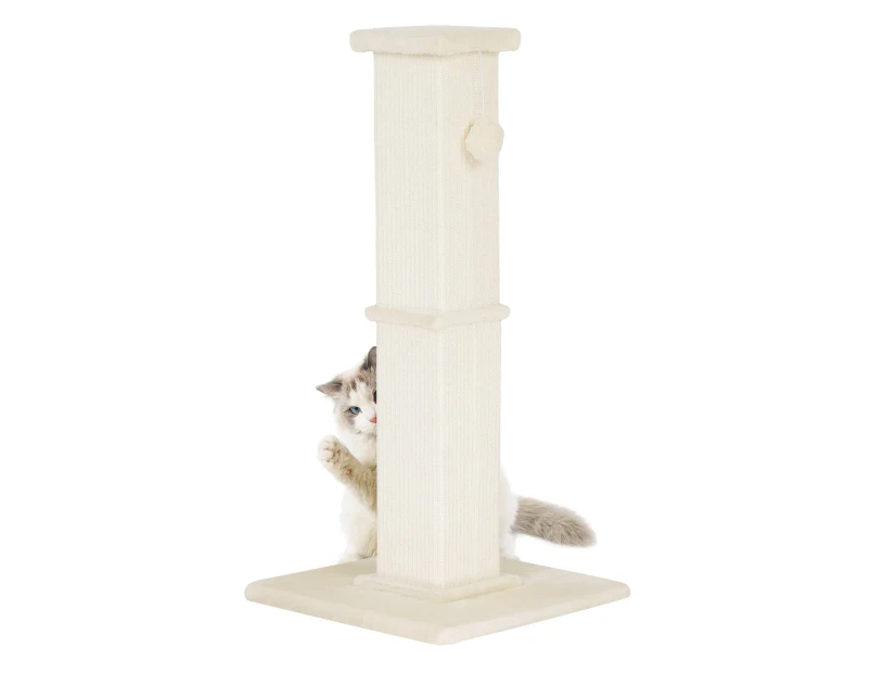 Advwin Cat Scratching Post Cat Tree Scratcher Towers Furniture Wood 84cm - Beige