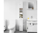 Bathroom High Storage Cabinet Tall Cupboard with Shelves White