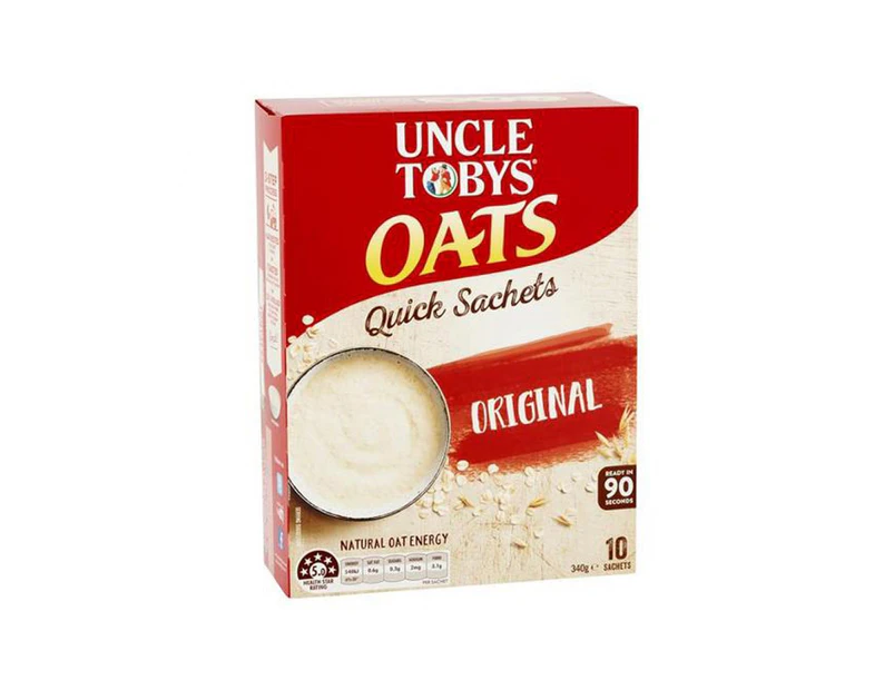 Uncle Toby Quick Oats Satchels Breakfast Cereal 10pk
