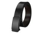 Ratchet Belt for Men, Genuine Leather Belt with Automatic Slide Buckle-Black 2