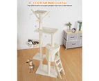 Advwin 145cm Cat Tree Kitten Furniture Condo Post Scratching Multi-Level Tower, Beige