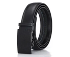 Men's Leather Ratchet Dress Belt And Tall With Automatic Buckle-Black buckle