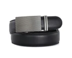 Men's Leather Ratchet Dress Belt And Tall With Automatic Buckle-Black buckle