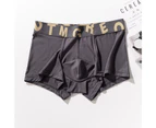 Men Underpants Letters Seamless Plus Size Stretchy Mid Waist Panties for Daily Wear