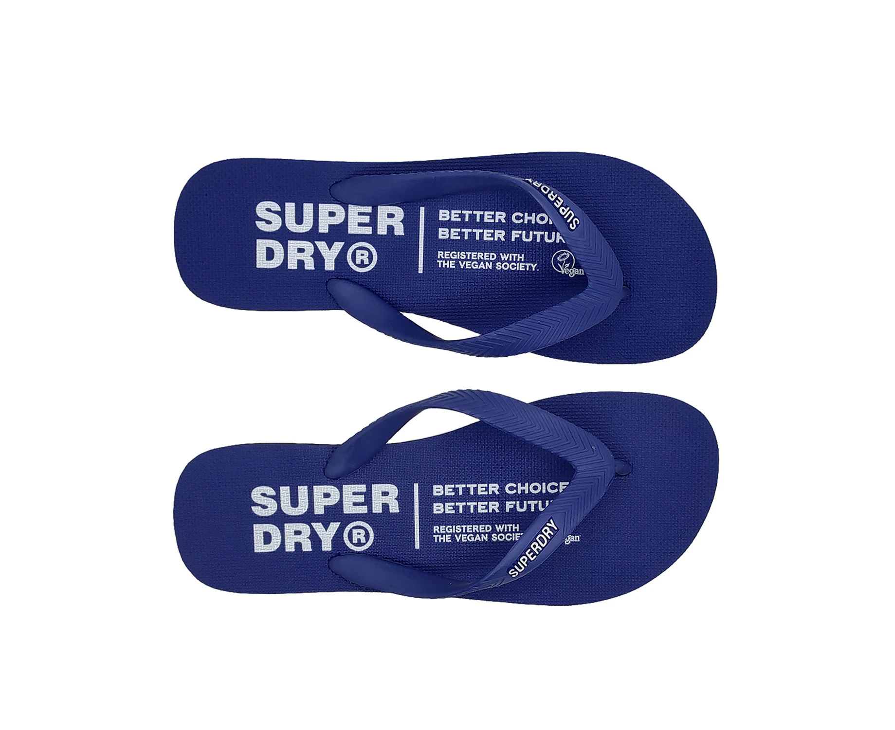 Superdry Studios Vegan Flip Flop Mens Thongs Slip On Soft Classic 3 Plug - Royal Blue