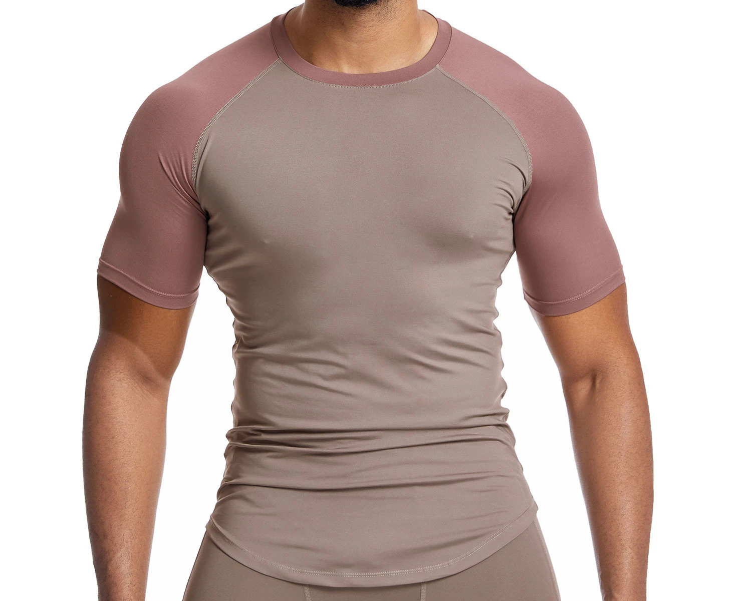 Men's Dry-Fit Sports Tops Comfortable Running Shirts Moisture Wicking Sports Short Sleeve Tops-Short sleeved M60 gray red