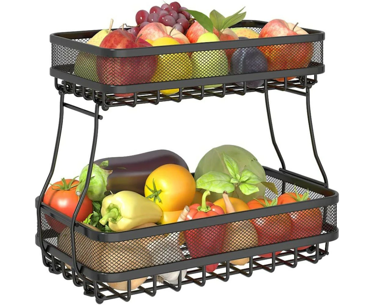 Metal Fruit Bowl Rack Vegetable Basket Storage Kitchen Organiser Holder