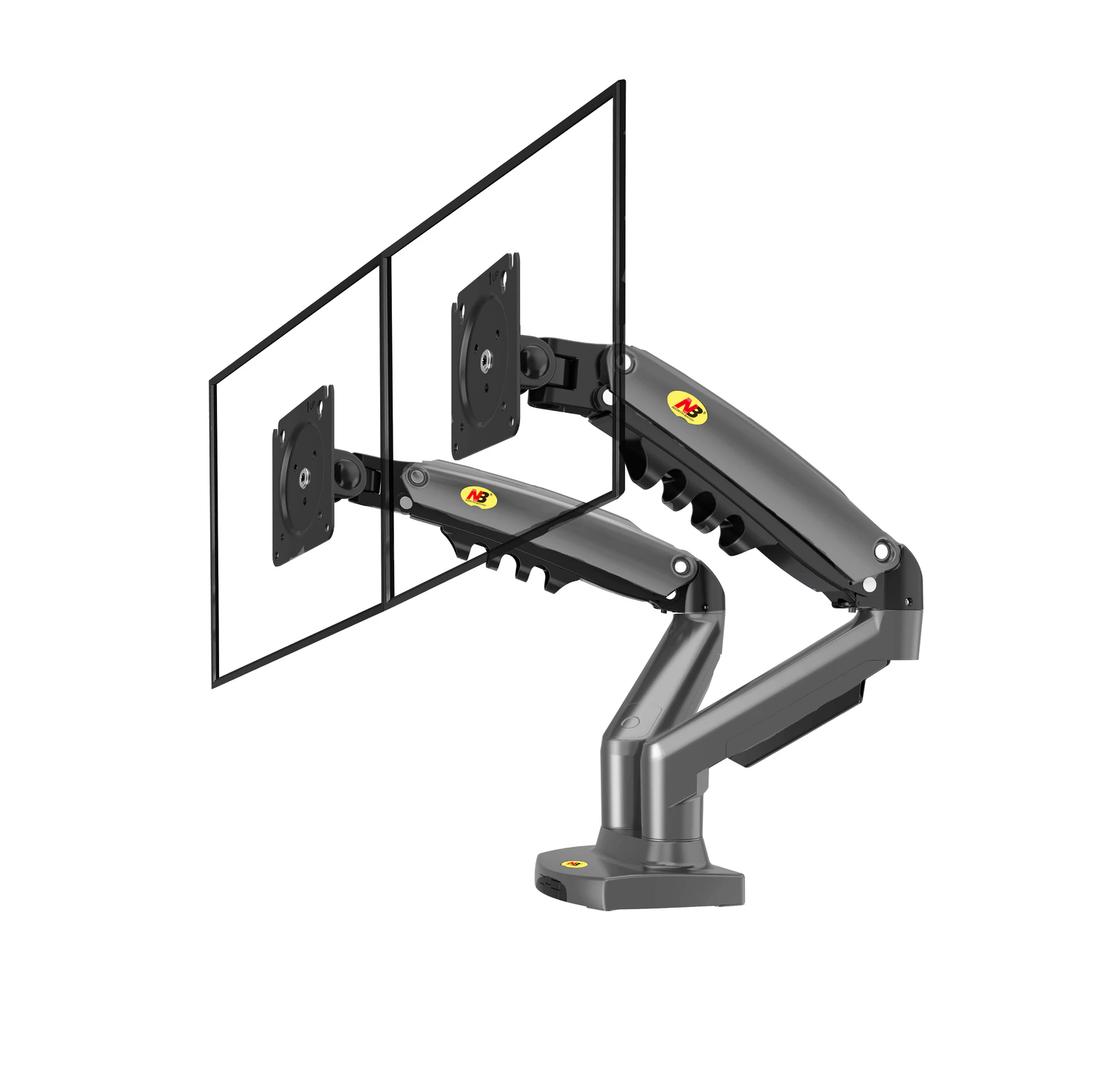 Model - Dual Screen Desktop Mount: F160-G 2kg to 9kg per arm 17" to 27" Gunmetal Grey