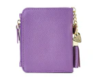 Women's RFID Mini Soft Leather Bifold Wallet With ID Window Card Sleeve Coin Purse Violet