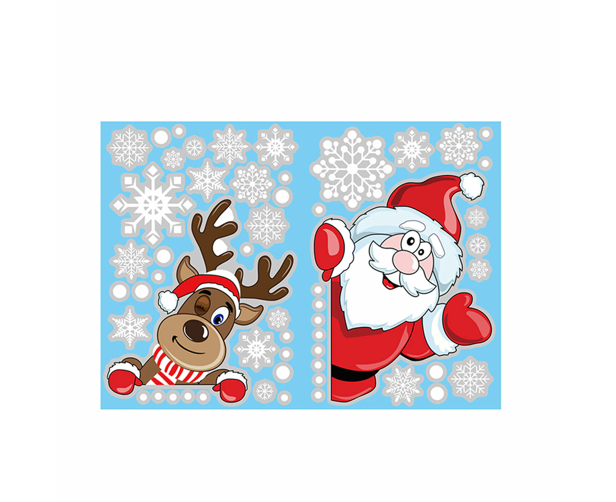 2pcs Christmas Window Clings Removable PVC Refrigerator Static Sticker For Home